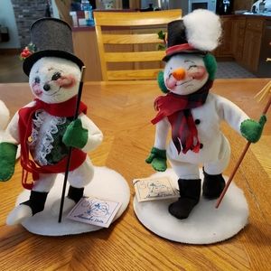 Annalee Snowmen With Tophats from 1994 and 1995